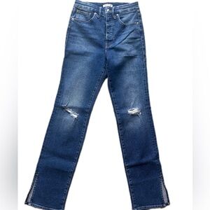 Good Boy Good American Straight Leg Split Hem Jeans 6/28